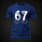 Funny 6 7 Number T-Shirt for Kids and Adults - Dark Blue