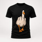 Duck Funny Rude Goose T-Shirt Men's Novelty Graphic Tee Cheeky Adult Humour Gift - Black