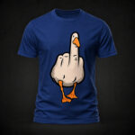Duck Funny Rude Goose T-Shirt Men's Novelty Graphic Tee Cheeky Adult Humour Gift - Dark Blue