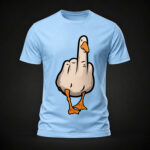 Duck Funny Rude Goose T-Shirt Men's Novelty Graphic Tee Cheeky Adult Humour Gift - Light Blue