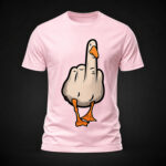 Duck Funny Rude Goose T-Shirt Men's Novelty Graphic Tee Cheeky Adult Humour Gift - Light Pink