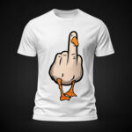Duck Funny Rude Goose T-Shirt Men's Novelty Graphic Tee Cheeky Adult Humour Gift - White